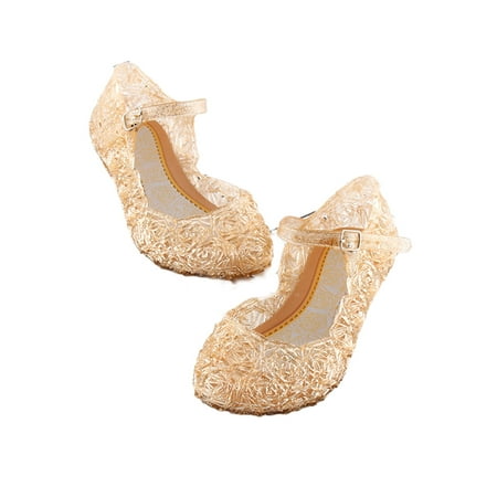 

Baby Kids Girls Crystal Jelly Sandals Stylish Cute Elegant High-Heeled Shoes for Cosplay Party Dance