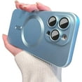thumbnail image 1 of Magnetic Case for iPhone 12 Pro Max Matte Luxury Soft Metallic Luster Case [Adaptation with Magsafe] Design for iPhone 12 Pro Max 6.7'' with Full Camera Protector-Blue, 1 of 5