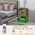 thumbnail image 4 of HOMCOM Nightstand with Charging Station, LED Bedside Table with 2 Drawers, 4 of 10