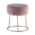 thumbnail image 2 of Linon Carly Metal Accent Vanity Stool in Pink, 2 of 9