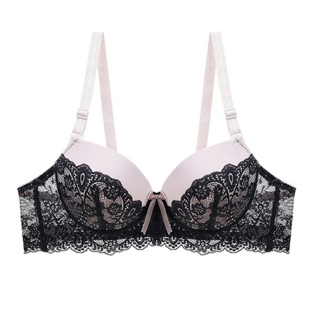 8QIDA Lingerie Sets for Women Sexy with Robe Sexy Women s Sexy Thin Cup Wrapped up Bra Adjustable Steel Ring Bra a-Black XS