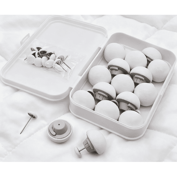 Duvet Pin Duvet Clips 16 Sets, Duvet Cover Pins Comforter Clips with Soft Fabric Material, Double Sided Pin Fasteners for Quilt, Cushions, Curtains, White