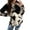 Black, variant on WEAIXIMIUNG Half Zip Sweatshirt Women Plus Size Women's Autumn and Winter Cow Printed Zipper Sweater Coat