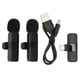 thumbnail image 1 of Micrófono Lavalier inalámbrico One Tows Two Plug and Play Reducción de ruido Mini micrófono de solapa para grabar transmisión en vivo K9 tipo C, 1 of 9