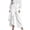 AD05_White, variant on High Waisted Wide Leg Pants Womens Casual Asymmetrical Ruffle Hem Button Down Flowy Palazzo Pants Summer Vacation White M