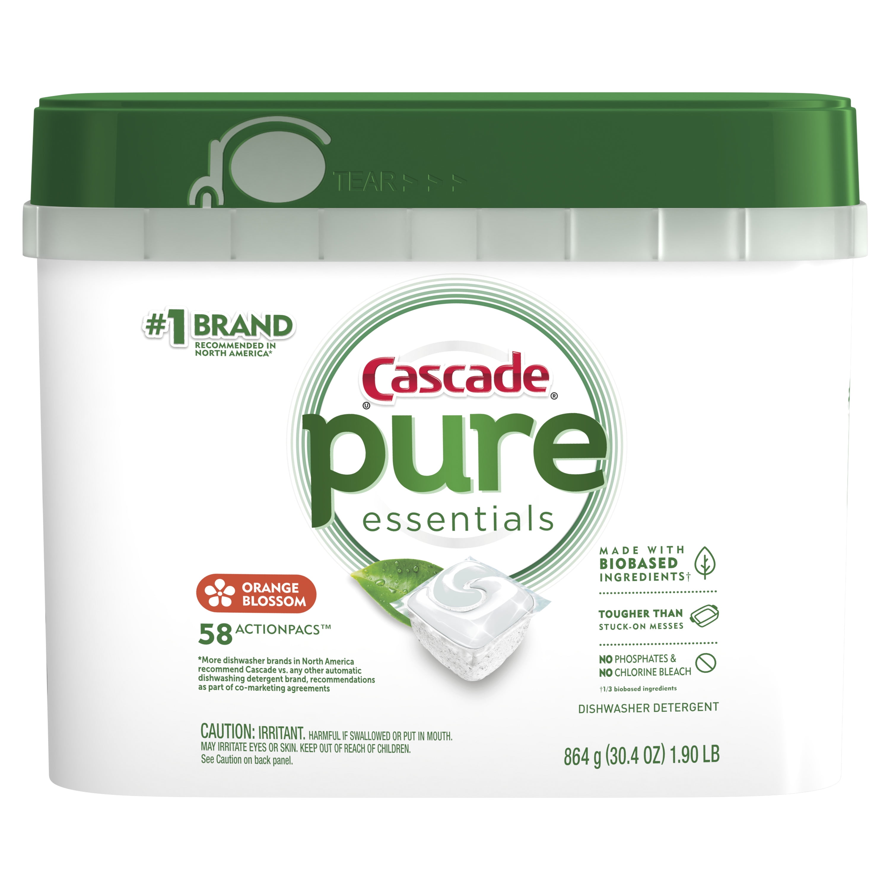 Cascade Free & Clear ActionPacs Dishwasher Detergent, Orange Blossom