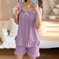 thumbnail image 2 of cfhntfmh Womens Tank Top Pajama Sets Sleeveless Sleepwear with Shorts 2 Piece Summer Loungewear Pajama Matching Outfts, 2 of 7