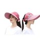 thumbnail image 2 of Sombrero de ala grande Sombrero para el sol para mujer Sombrero para el sol de ciclismo de verano Sombrero para el sol de playa Sombrero de copa vacío plegable para mujer, Rosa, 2 of 3