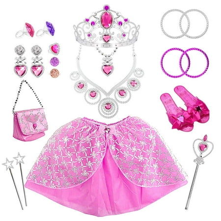 JUMPER Princess Costumes Halloween Dress Up / Role Play Costume, Fronzen Elsa Girl’s Princess Jewelry Dress Up Play Set Birthday Party