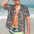 thumbnail image 3 of Haiem Hedgehogs and Flowers1 Printed Hawaiian Shirt for Men - Men’s Casual Beach Summer Shirts - Stretch Fabric with Modern Fit-Medium, 3 of 7
