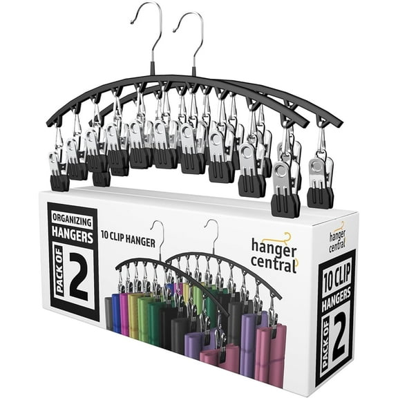 Hanger Central 2 Pack Non Slip Legging Hangers with 10 Clips