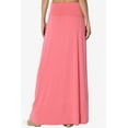 thumbnail image 2 of TheMogan Women's Casual Lounge Solid Foldable High Waist Draped Jersey Relaxed Long Maxi Skirt Desert Rose 3X, 2 of 7