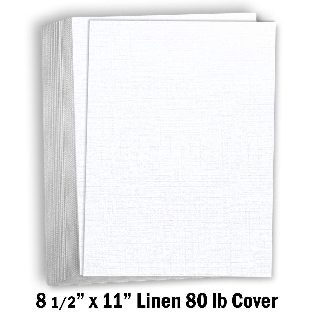 Hamilco White Resume Linen Textured Cardstock Paper  8 1/2 x 11" Blank Thick Heavy Weight 80 lb Cover Card Stock for Printer - 50 Pack Bright White