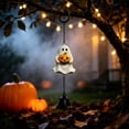 thumbnail image 6 of Aoznliie Halloween Wind Chimes, Resin Door Hanging Decor with Pumpkin Black Cat Bat Ghost, Spooky Porch Ornament for Fall Festive Display,9x4in, 6 of 6