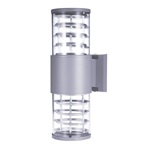Pantalla De Plástico De Aluminio Impermeable Lámparas De Pared Led Lámpara De Pared Ip65 Enchufe Exterior E27 Vogacara HA025950-01