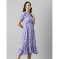 thumbnail image 4 of Moomaya Womens Printed Summer Dress, V-Neck Ruffled Viscose Midi Dress, Sundress, 4 of 8