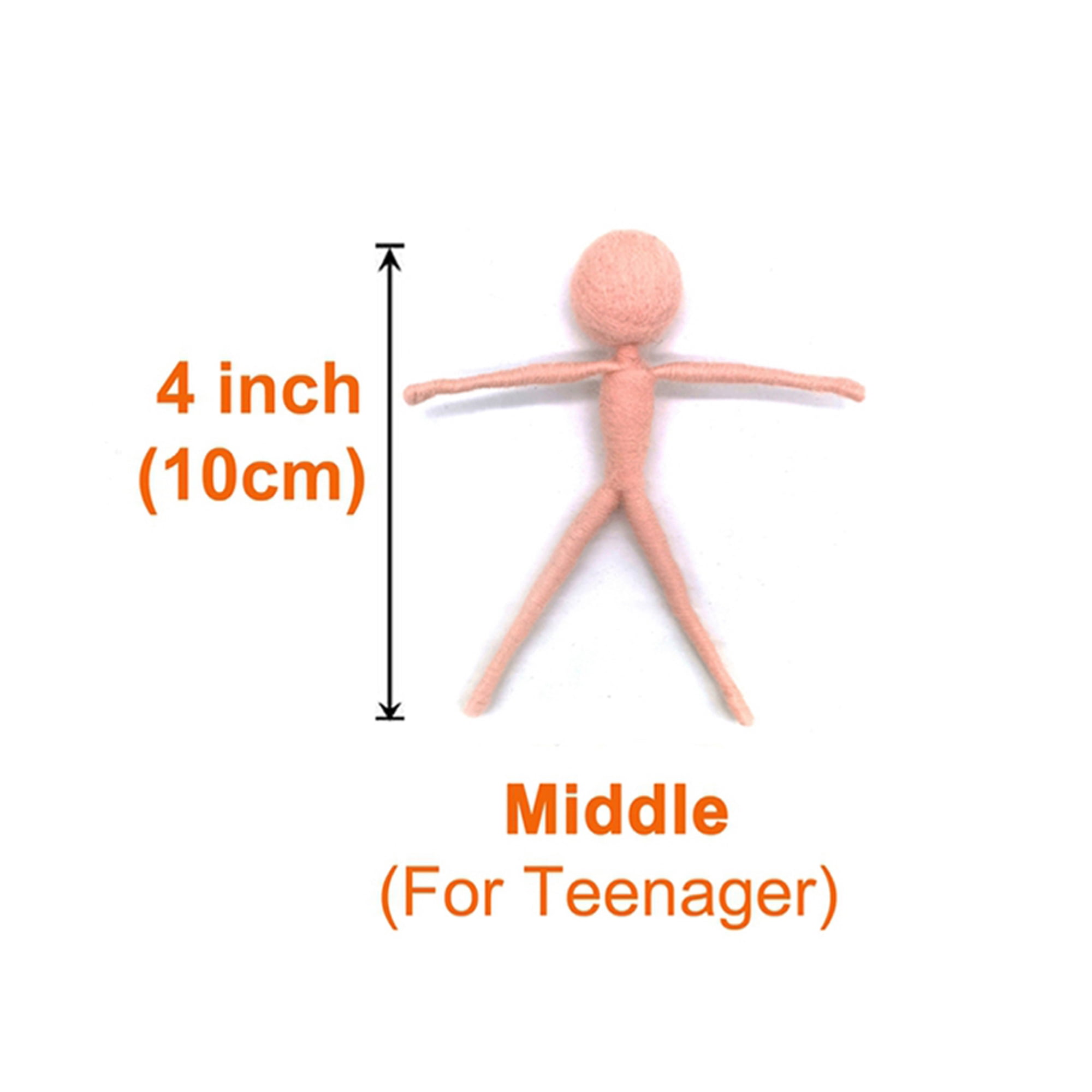 4 inch Size Pre-made Felted Body for Needle Felting Kit Project Fairies, Mummies, Gnomes, Aliens