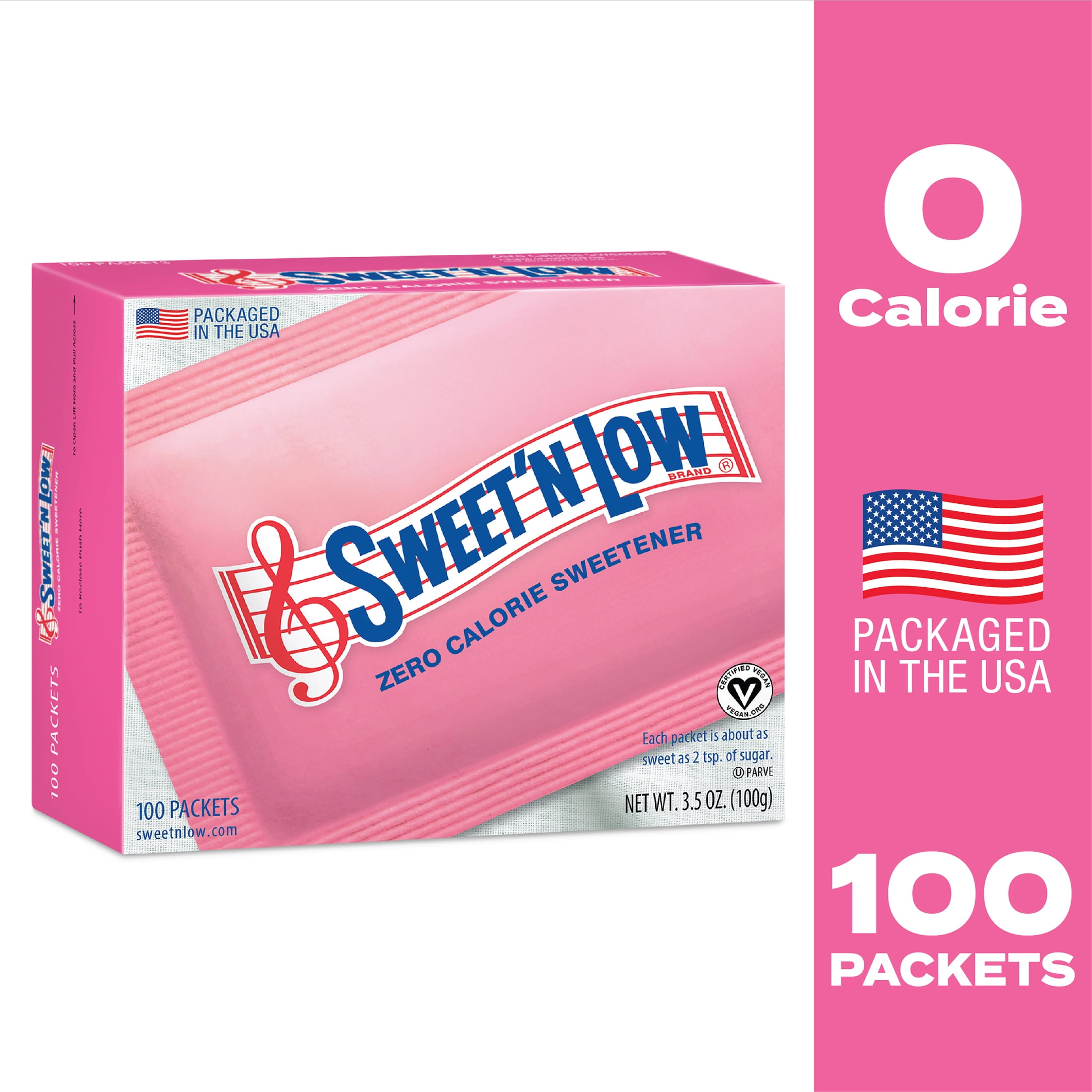 Sweet'N Low Zero Calorie Sweetener, 100 count, 3.5 oz