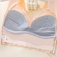 thumbnail image 6 of Gyexs Women's Full Figure Lace Overlay Comfort Sleep Bra Seamless Support Underwire Wireless T-Shirt Vest, Khaki, Size L, 6 of 6