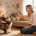 thumbnail image 5 of Interactive Cat Wand Toy with Double Ribbon for Playful Adult Feline Entertainment and Exercise, 5 of 5