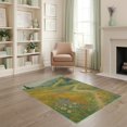 thumbnail image 2 of ODIKA 4'x6' Yellow Green Vibrant Meadow Pathway Washable Area Rug Impressionist Landscape with Wildflowers for Dorm Room, Small Living Stain Resistant Low Profile, Easy Care, 2 of 7