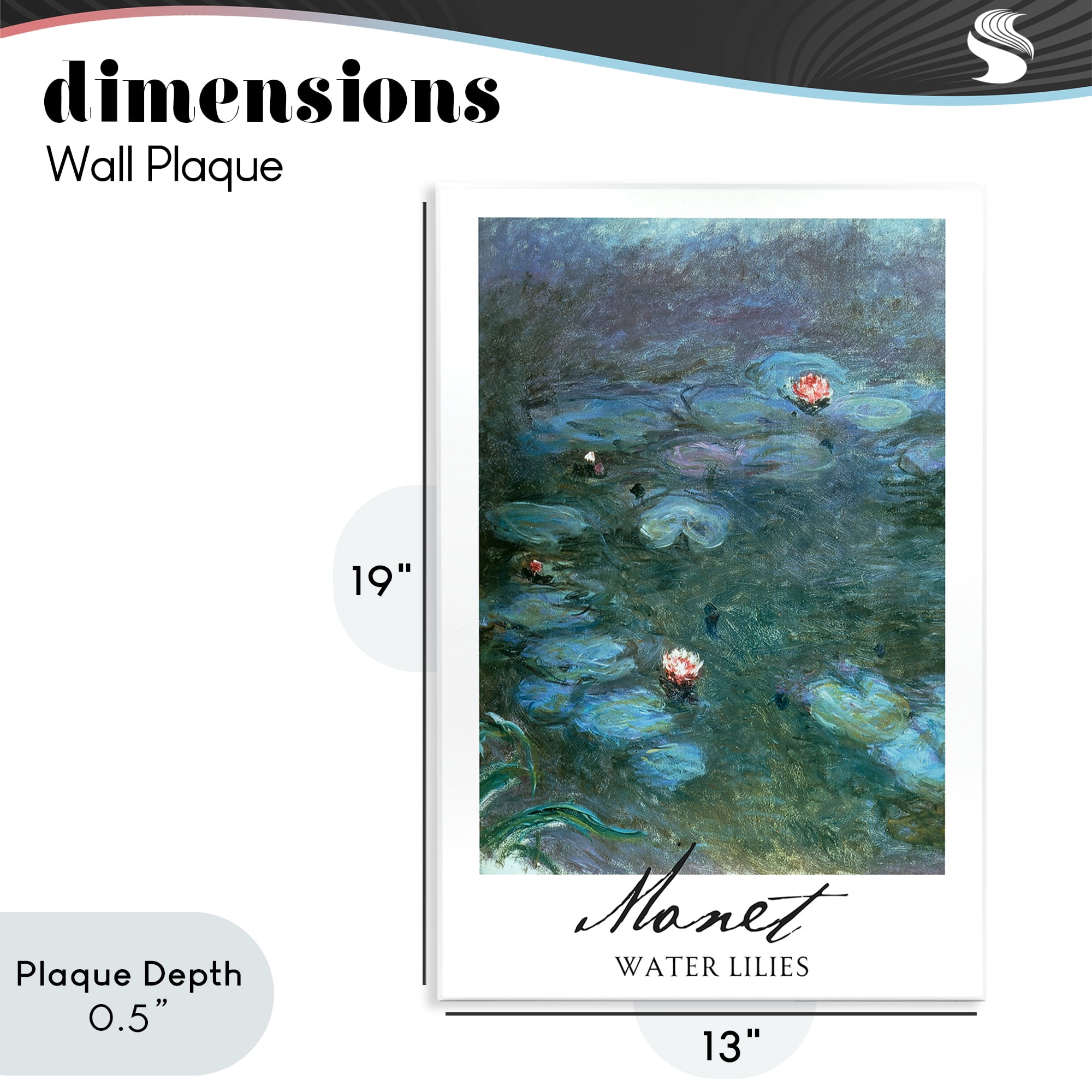 Stupell Industries Monet Water Lilies Wall Plaque Art, design by Vintage Hustle