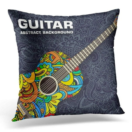 USART Red Music Classic Guitar Concept Design White Band Pillow Case Pillow Cover 20x20 inch