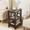 thumbnail image 5 of VECELO Nightstand with Charging Station, Set of 2 End Table with USB Ports and Outlets, 3-Tier Storage Side Table for Living Room, Bedroom, Brown, 5 of 9
