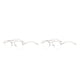 thumbnail image 3 of Qarigey Hombres Medio marco Anteojos Gafas de lectura Moda Doble viga Anteojos Espectáculos Interior Exterior Plata blanco Blanco plateado 2piezas, 3 of 6