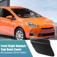 thumbnail image 2 of Unique Bargains Unpainted Front Right Bumper Tow Hook Cover for Toyota Prius C 2012-2015 No.52127-52941 Black, 2 of 6