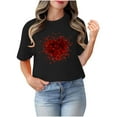 Jinhomg Cute Tees for Women 2025 Trendy Valentine's Day Heart Graphic