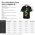thumbnail image 5 of Gukieu Music Notes Print Men's Short-sleeved Shirts, Button-down Lapel Hawaiian Shirts, T-shirts, Beach Vacation Summer Casual Wear,X-Large, 5 of 7
