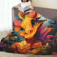 thumbnail image 6 of Bingfone Colorful Flower Chameleon Print Flannel Fleece Blanket Throw Blanket for Bed,Sofa,Couch,Travel,Camping(40"x30" ), 6 of 8