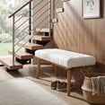 thumbnail image 2 of Guyou Entryway Bench Tufted Upholstered Bench 45.5 End of Bed Bench for Bedroom Wood Storage Bench Modern Floating Design Window Bench Ottoman Long Bench Seat for Living Room Indoor Hallway, 2 of 10