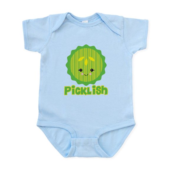CafePress - Ticklish Picklish Kawaii Pickle Slice Infant Bodys - Baby Light Bodysuit, Size Newborn - 24 Months