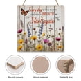 thumbnail image 3 of Wild Flower Every Day Is New Beginning Welcome Decor Sign, Hanging Wood Sign Home Decorative, Printed Wood Wall Art Sign Porch Decor Sign, Farmhouse Front Door Decor Sign 12"x12", 3 of 8