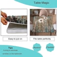 thumbnail image 3 of Fitted Tablecloth for Card Table, Wood and Flower Pattern Printed on Stain Resistant Polyester Table Cover, for Picnic Camping and Kitchen Dining Party, Fit for 32" x 32" Square Table, 3 of 4