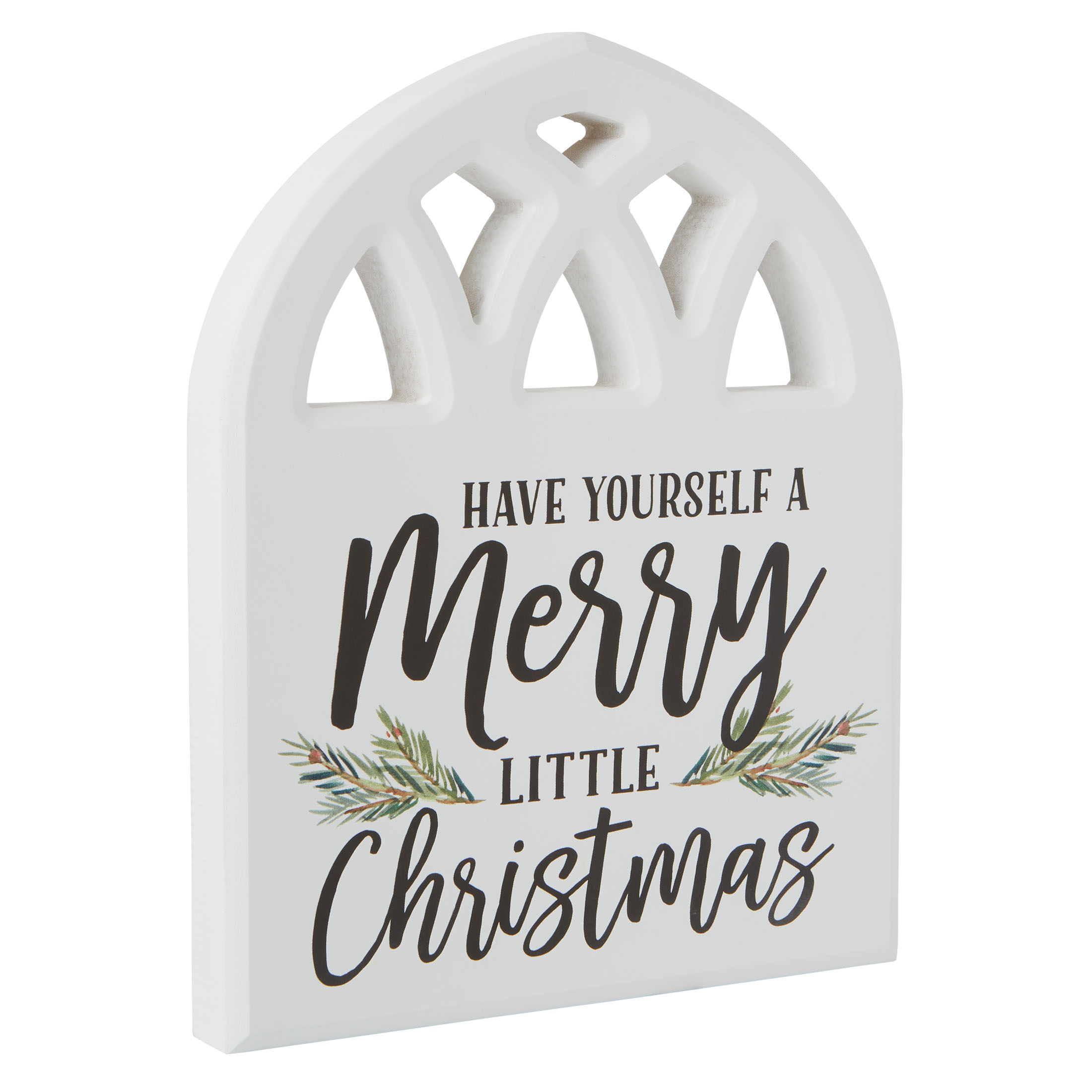 Holiday Time Merry Little Christmas Arch Window Block Sign, 10 inch - image 3 of 4