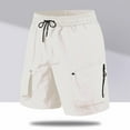 thumbnail image 5 of Dagugfen Cargo Shorts for Men Drawstring Elastic Waist Solid Color Loose Outdoor Sports Running Shorts, 5 of 5