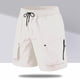 thumbnail image 5 of pstuiky Pantalones cortos para hombre, Pantalones cortos de trabajo de pierna recta, holgados y cómodos, de color liso, a la moda para hombre Pantalones cortos cargo, 5 of 5