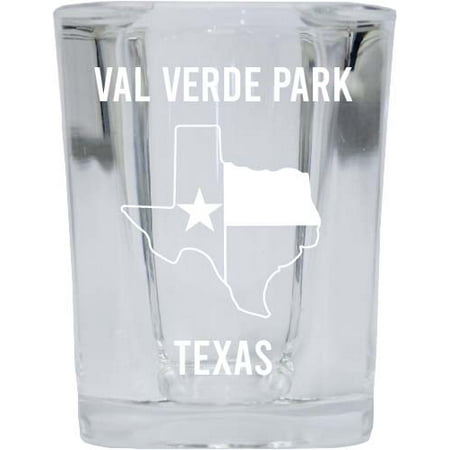 

Val Verde Park Texas Souvenir Laser Etched 2 Ounce Square Shot Glass Texas State Flag Design