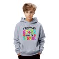 thumbnail image 2 of IWRICH Girls Boys I Survive 100 Days of School Hoodie Cute Funny Printed Hooded Sweatshrits Long Sleeve Tops,Size 2-13 Years Grey 150, 2 of 4