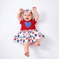 thumbnail image 5 of Ruyang 2 Piece Patriotic Outfits for Toddlers American Flag Heart Star Print Dress and Headband Summer 4th of July Clothes, 5 of 7