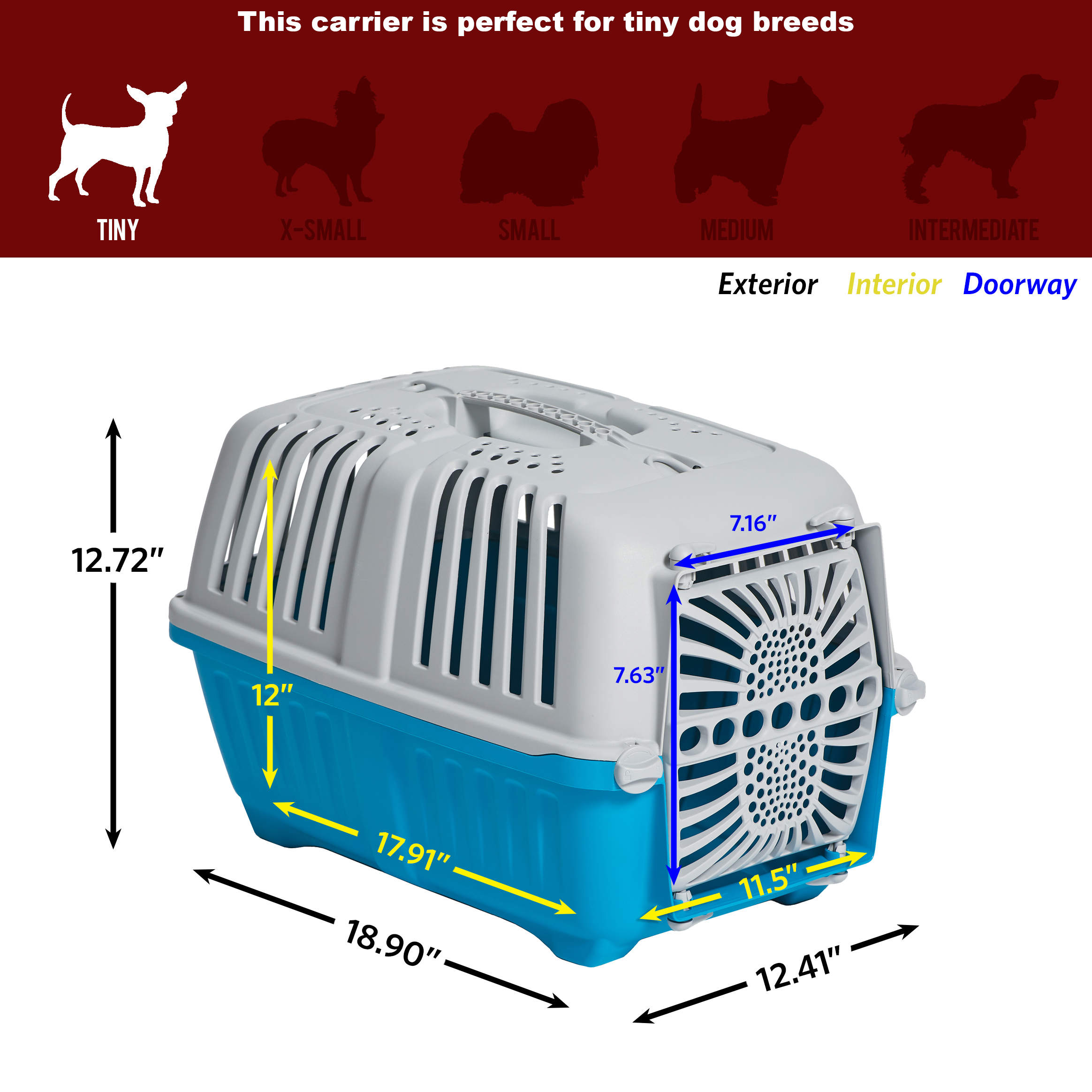 MidWest Homes for Pets 19" Spree Travel Pet Carrier, Blue photo 7
