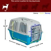 MidWest Homes for Pets 19 inch Spree Travel Pet Carrier for Dog or Cat with Plastic Door, Blue