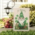 thumbnail image 3 of St. Patrick's Day Garden Flag Linen Outdoor Flag Gnome Green Shamrock Clover Welcome Spring Yard Flags Double Sided House Flag for Home,indoor ,12.5''×18''in., 3 of 4