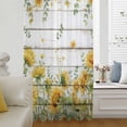 thumbnail image 6 of Sunflower Sheer Curtains 54 Inches Long, Summer Eucalyptus Botanical Floral Retro Light Filering Curtains, Breathable Simi Curtain Privacy Drapes for Kitchen Bathroom Nursery Small Window Treatment, 6 of 9