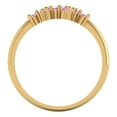 thumbnail image 5 of 0.17 ctw Wedding Band for Women - 14K Yellow Gold Simulated Pink Diamond Stackable Eternity Ring, 5 of 6