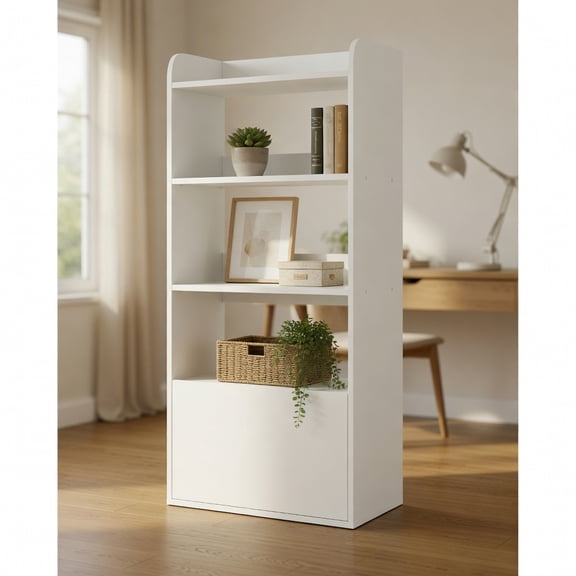 Resenkos Freestanding 3-Tier Open Shelf Bookshelf, White