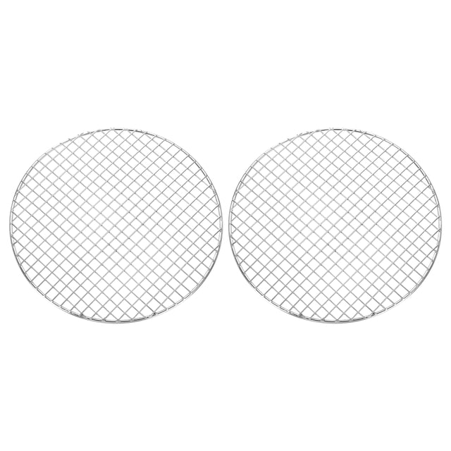 Uxcell 2 Pcs Soporte de Cocina Redondo, Diámetro 9.4 Pulgadas Rejilla de Acero Inoxidable para Barbacoa, Parrilla de Alambre Cruzado para Cocinar, Hornear y Freír al Aire, Plata